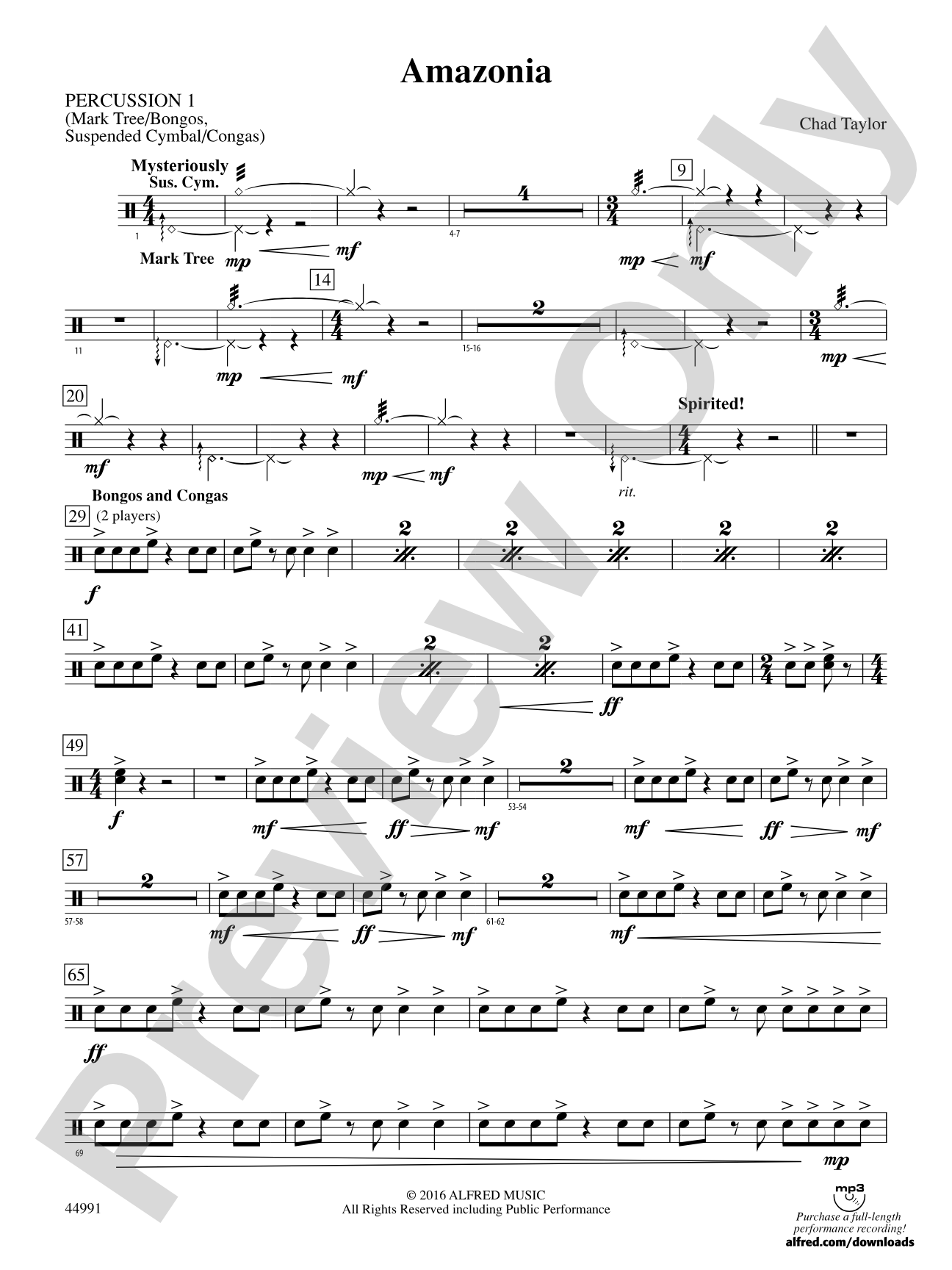 Amazonia: 1st Percussion