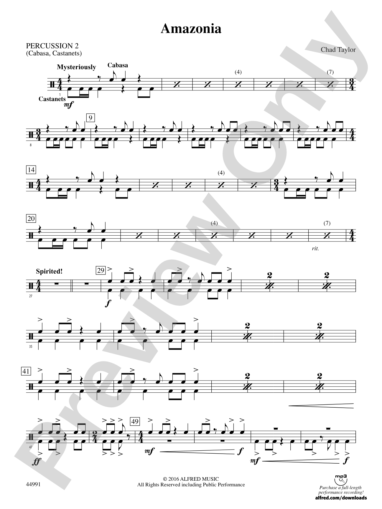 Amazonia: 2nd Percussion