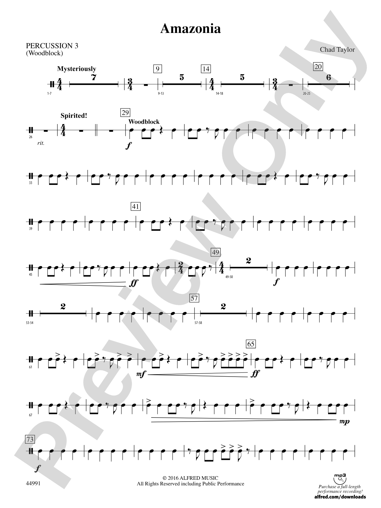 Amazonia: 3rd Percussion