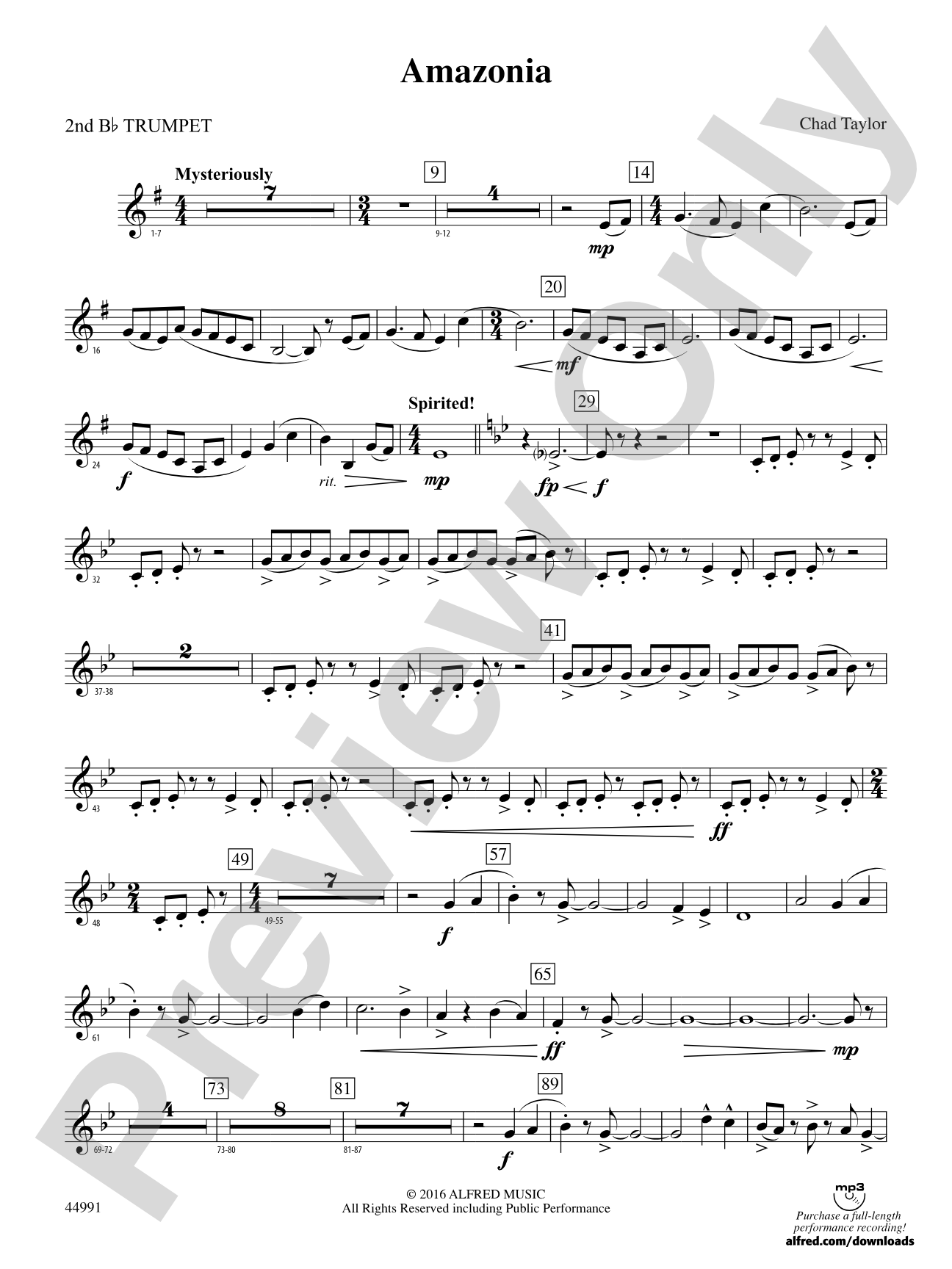 Amazonia: 2nd B-flat Trumpet