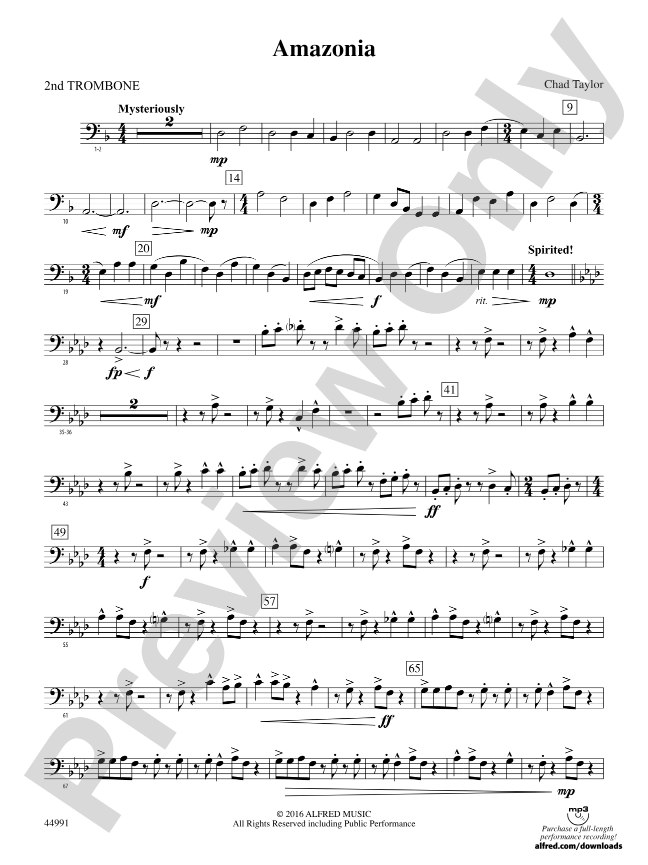 Amazonia: 2nd Trombone