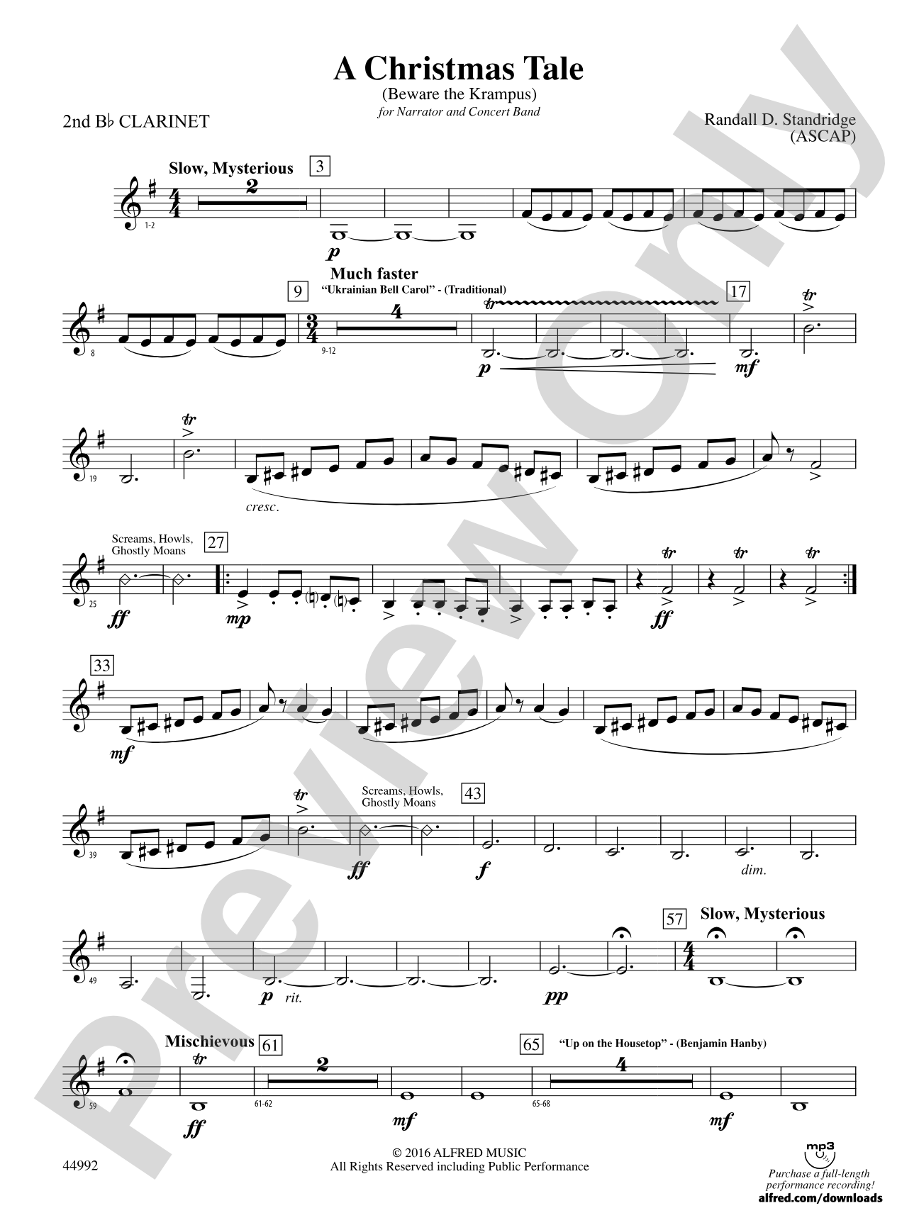 A Christmas Tale: 2nd B-flat Clarinet