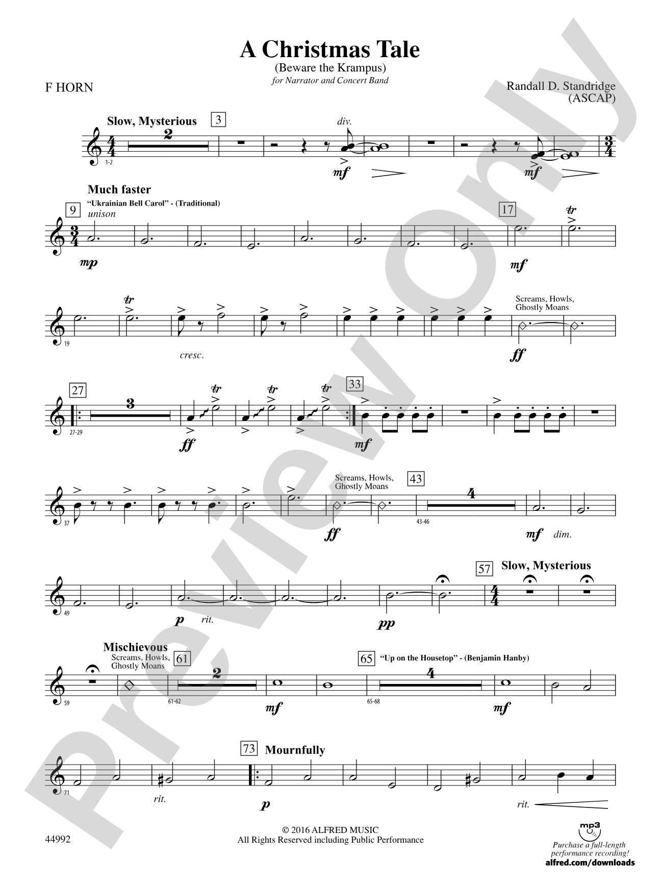 A Christmas Tale: 1st F Horn