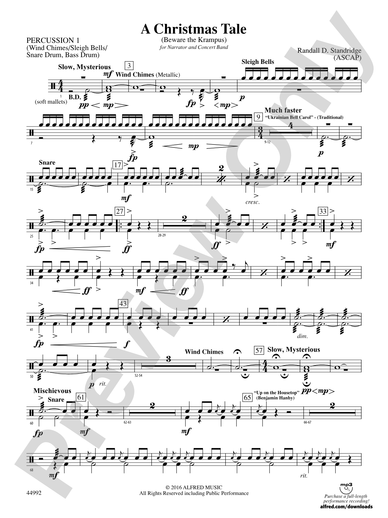 A Christmas Tale: 1st Percussion