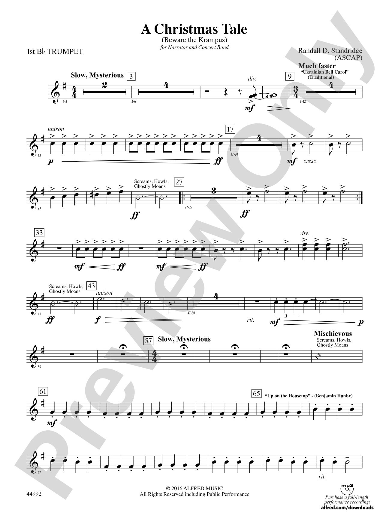 A Christmas Tale: 1st B-flat Trumpet