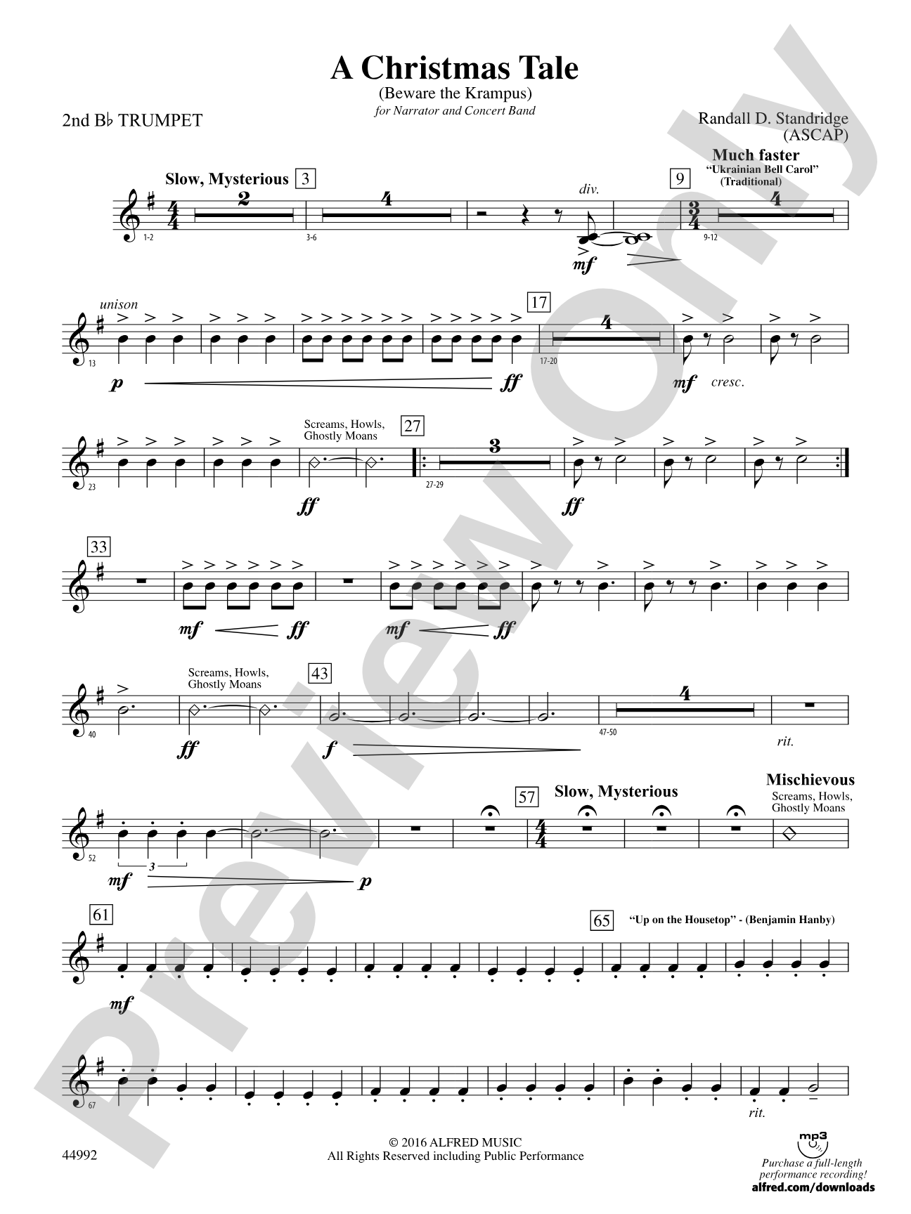 A Christmas Tale: 2nd B-flat Trumpet