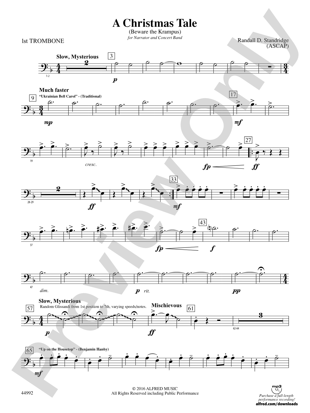 A Christmas Tale: 1st Trombone