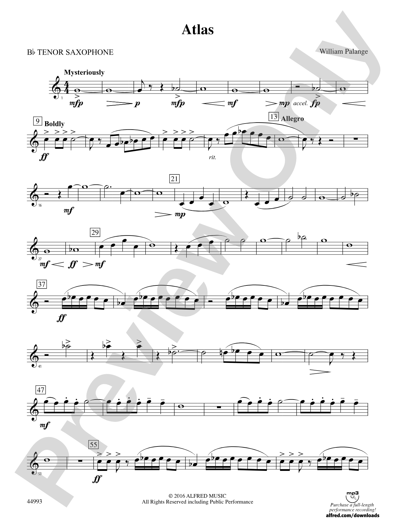 Atlas: B-flat Tenor Saxophone