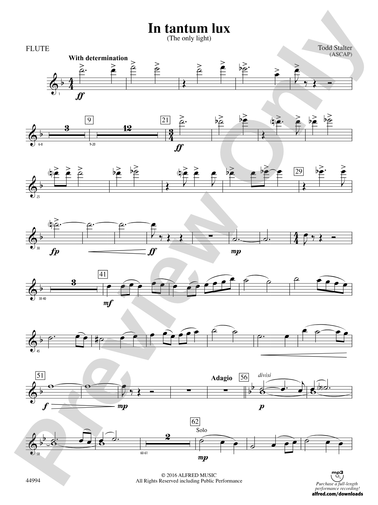 In tantum lux: Flute