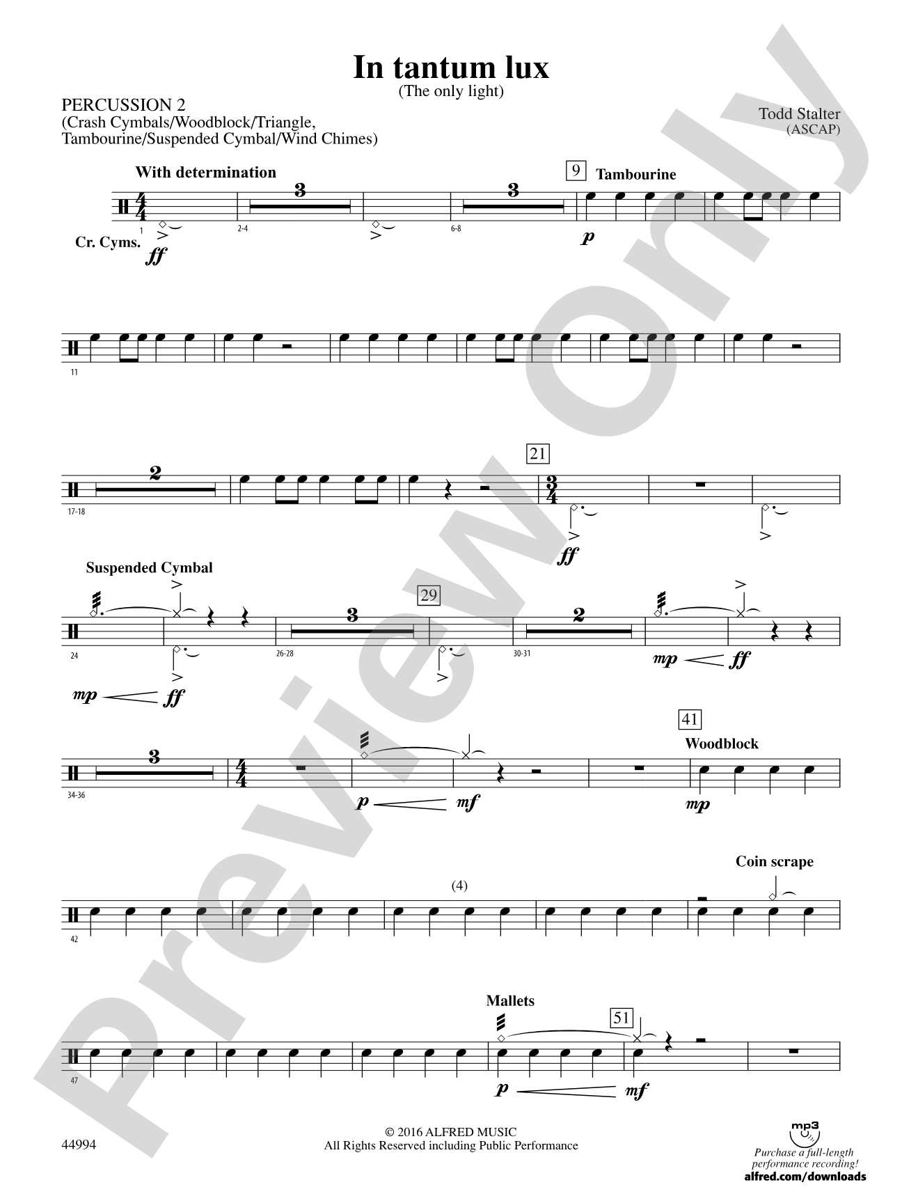 In tantum lux: 2nd Percussion