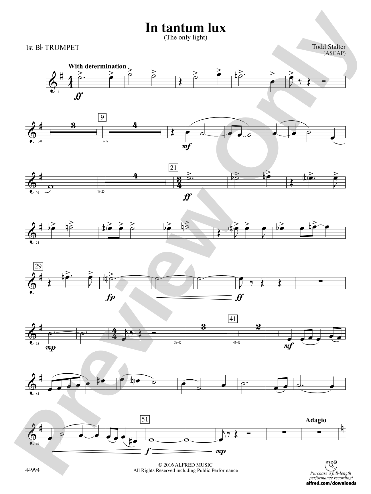 In tantum lux: 1st B-flat Trumpet