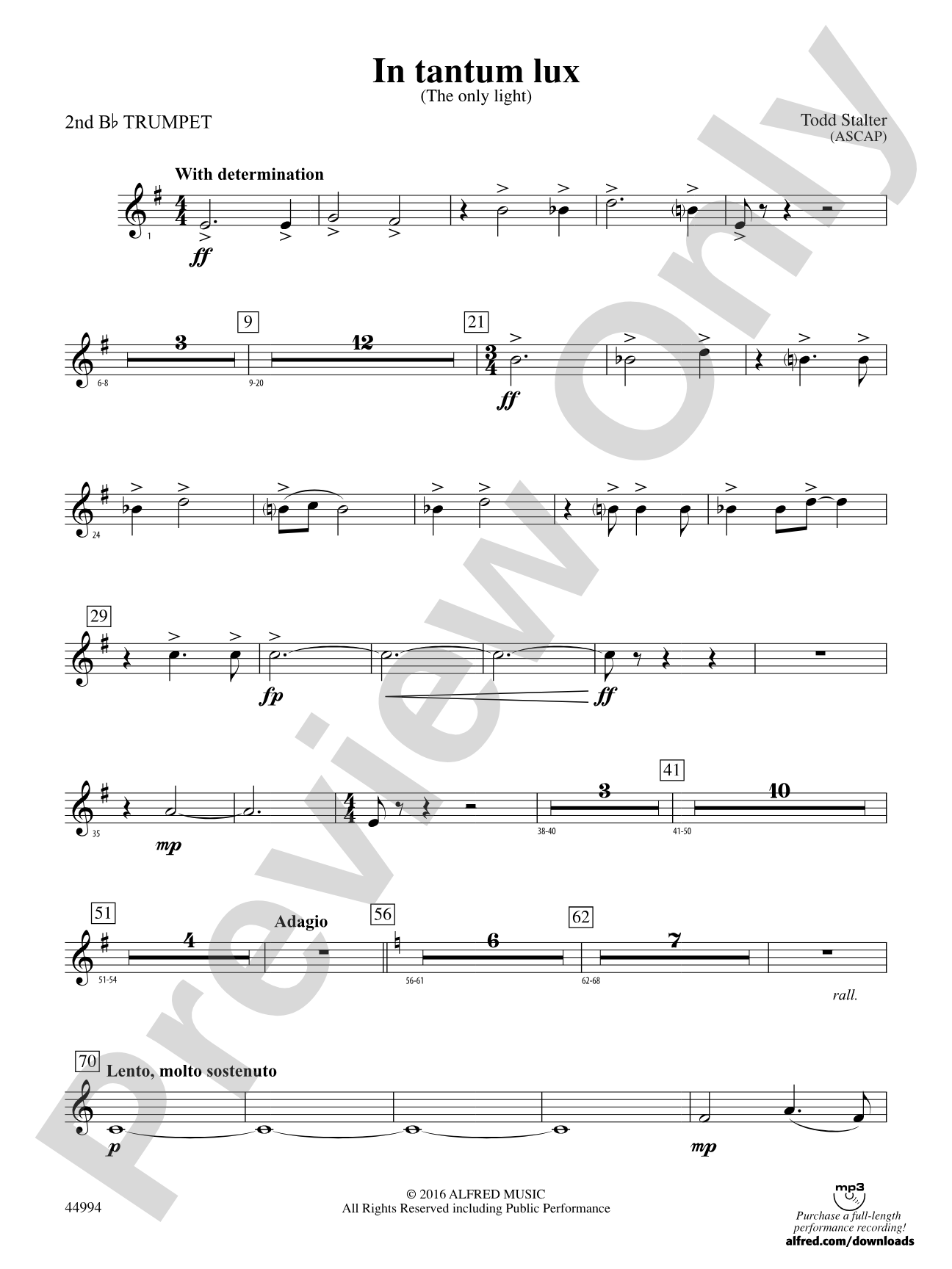 In tantum lux: 2nd B-flat Trumpet