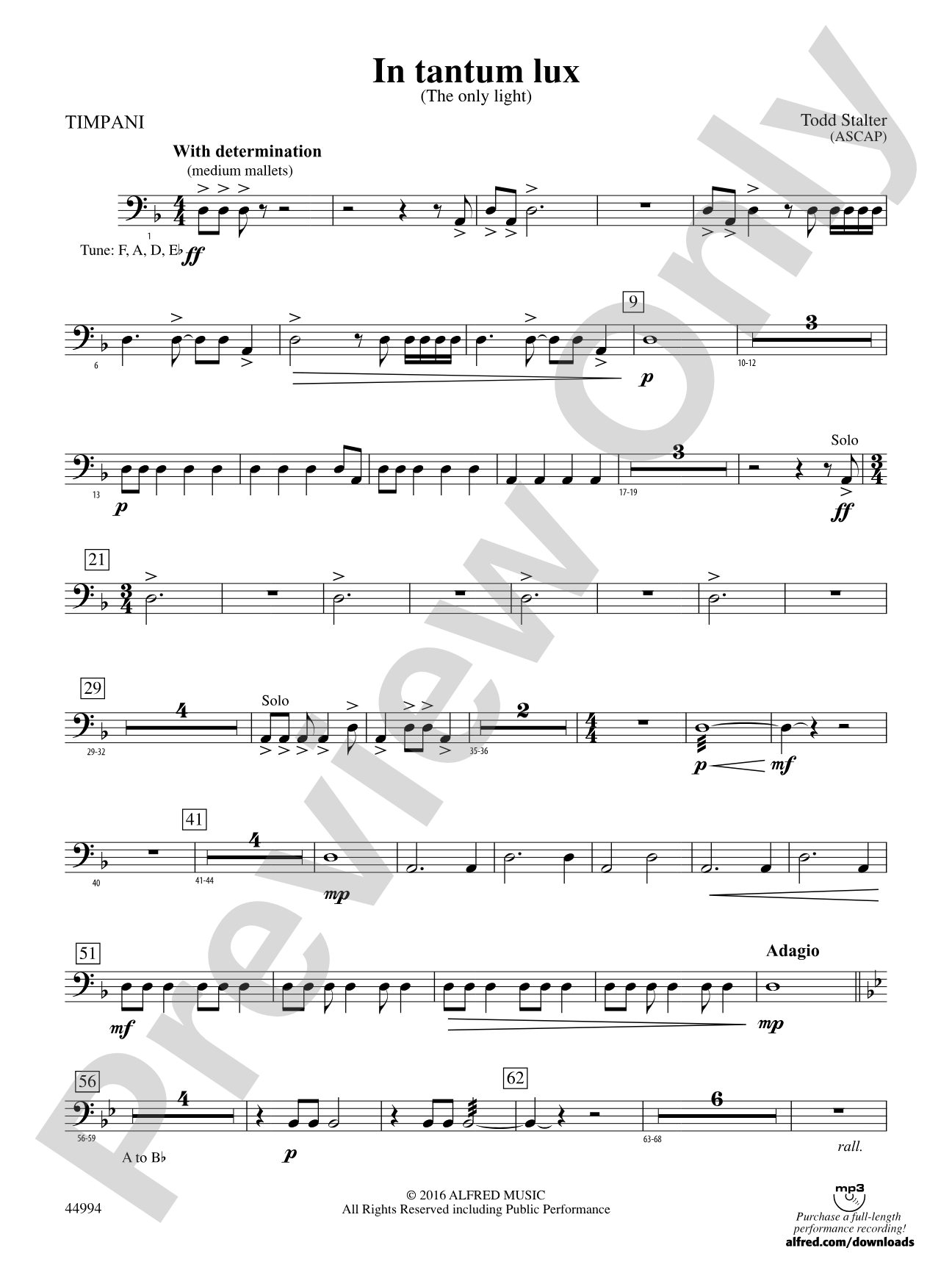 In tantum lux: Timpani