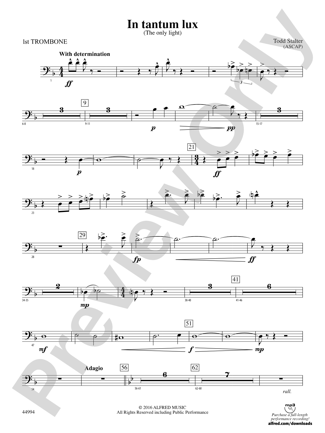 In tantum lux: 1st Trombone