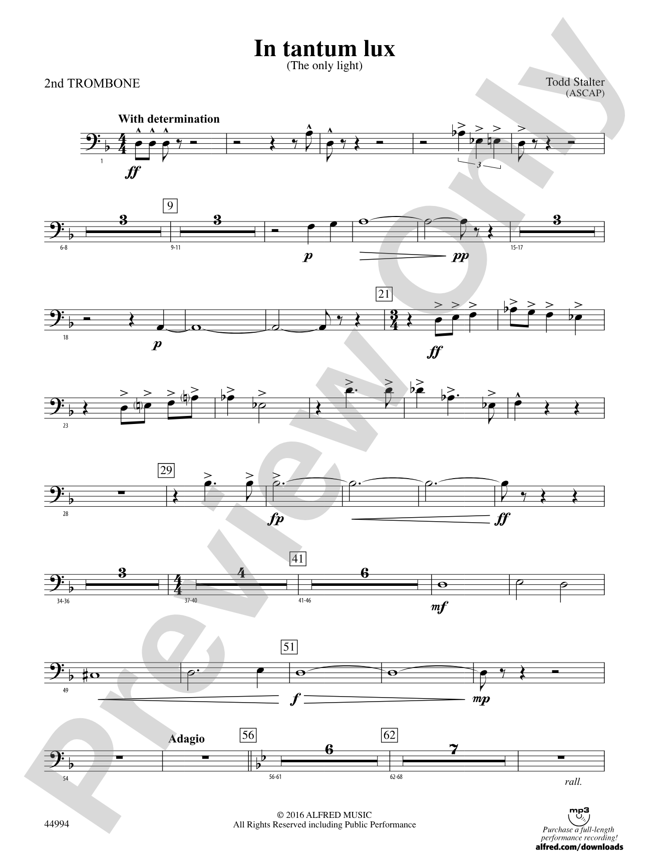 In tantum lux: 2nd Trombone
