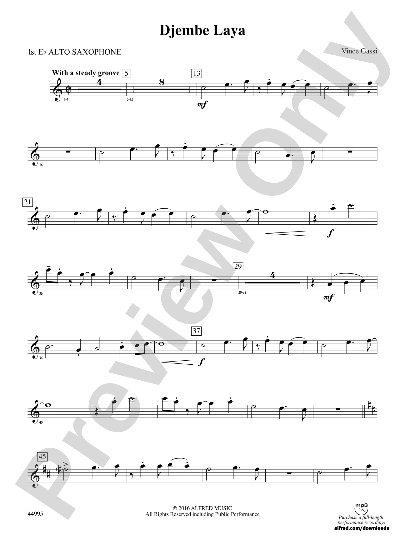 Djembe Laya: E-flat Alto Saxophone