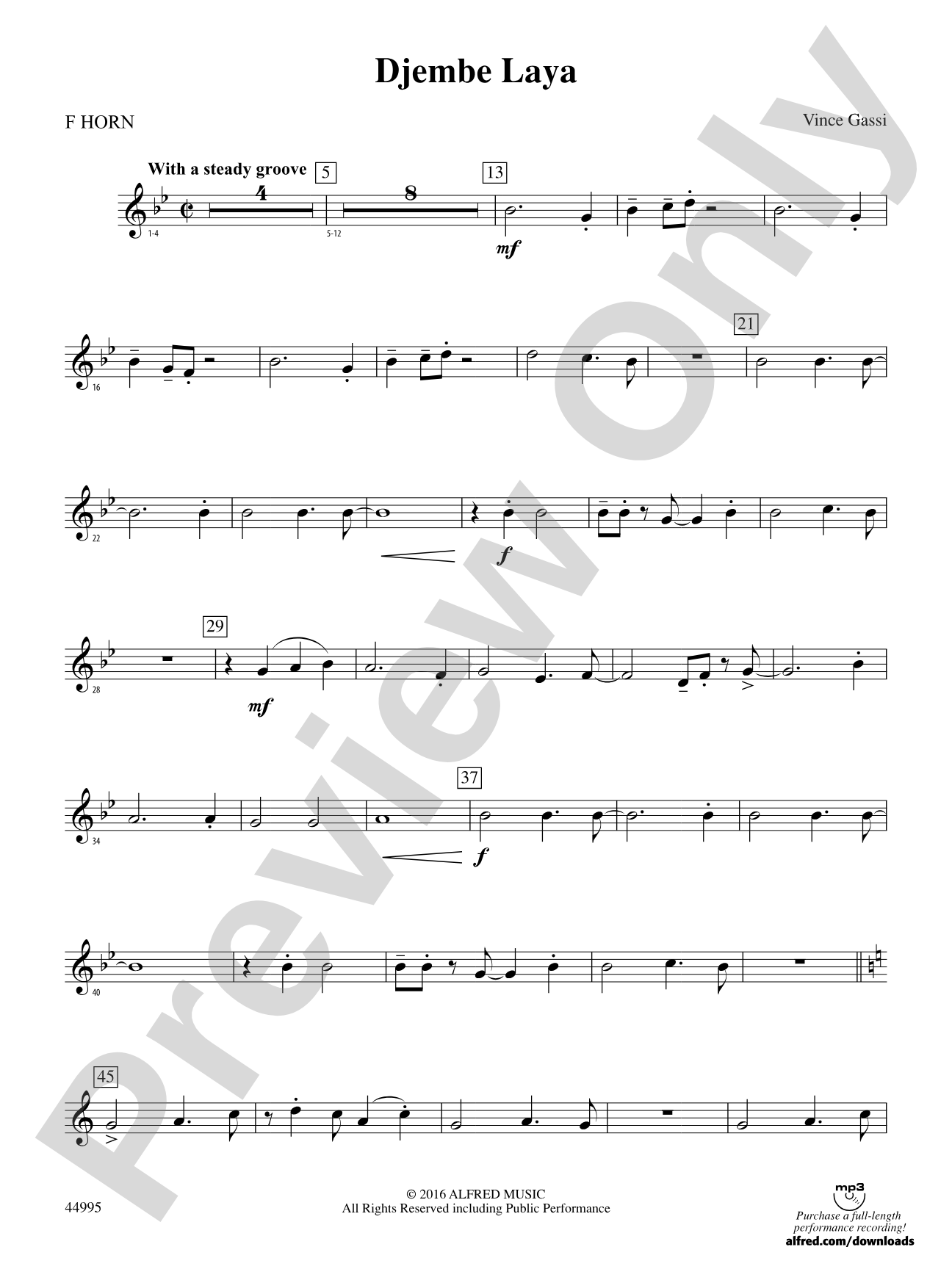 Djembe Laya: 1st F Horn
