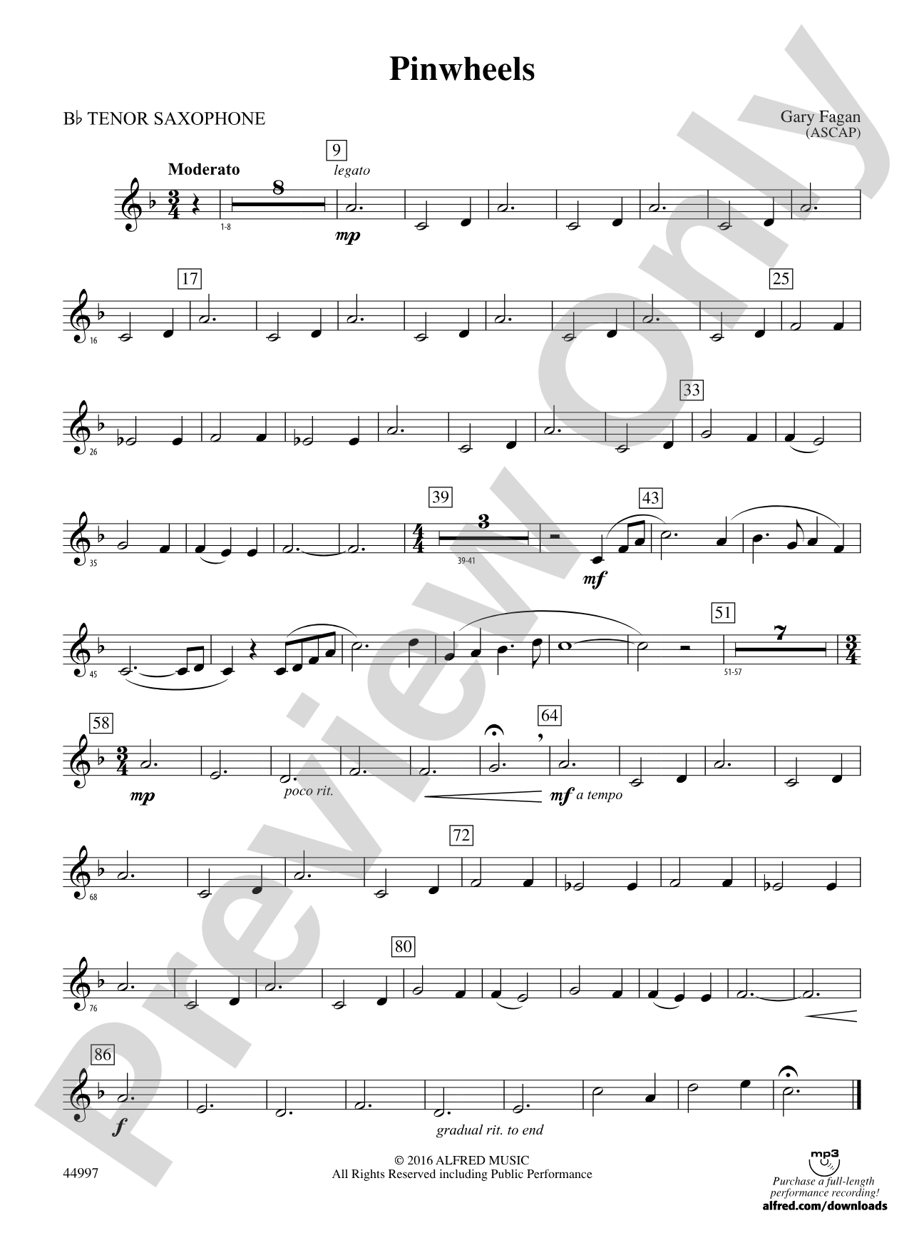 Pinwheels: B-flat Tenor Saxophone