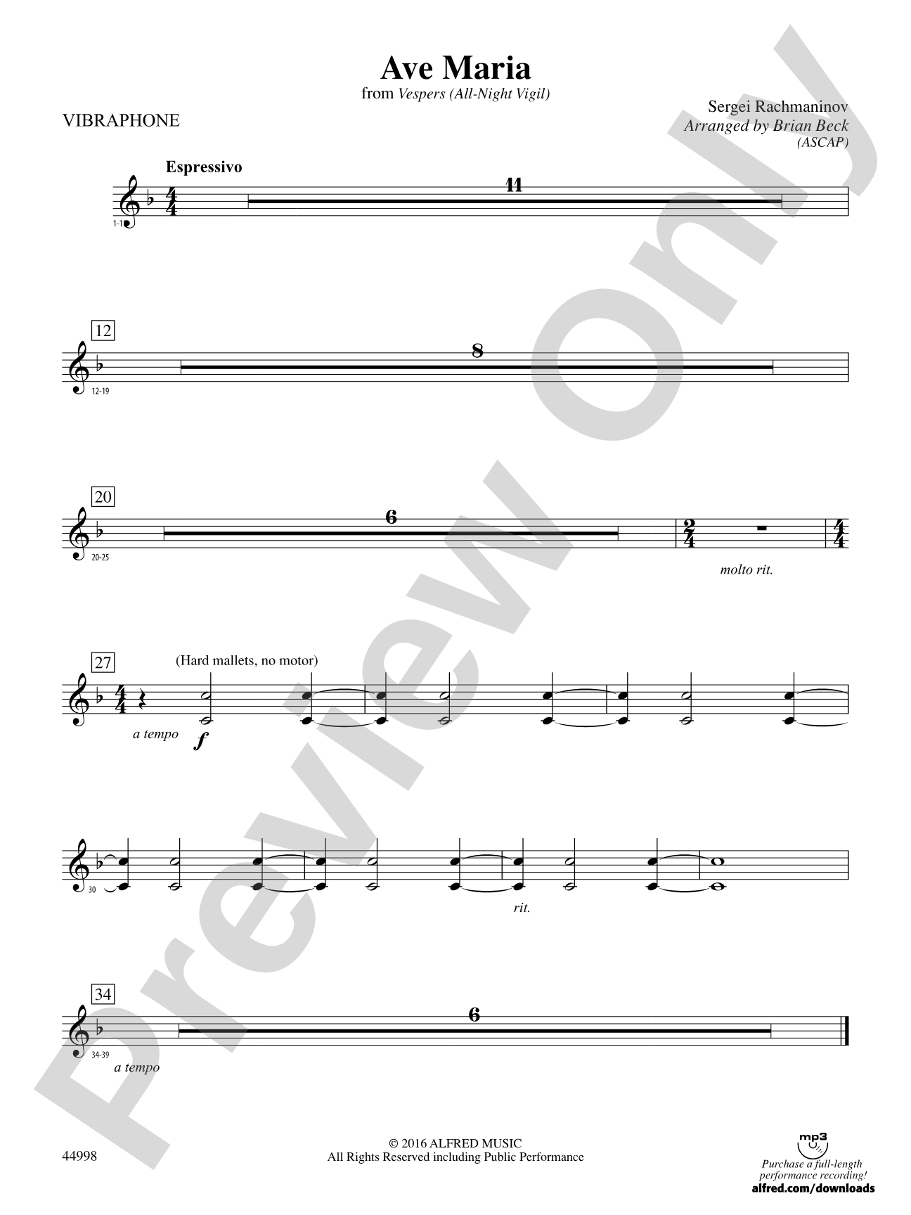 Ave Maria: Vibraphone