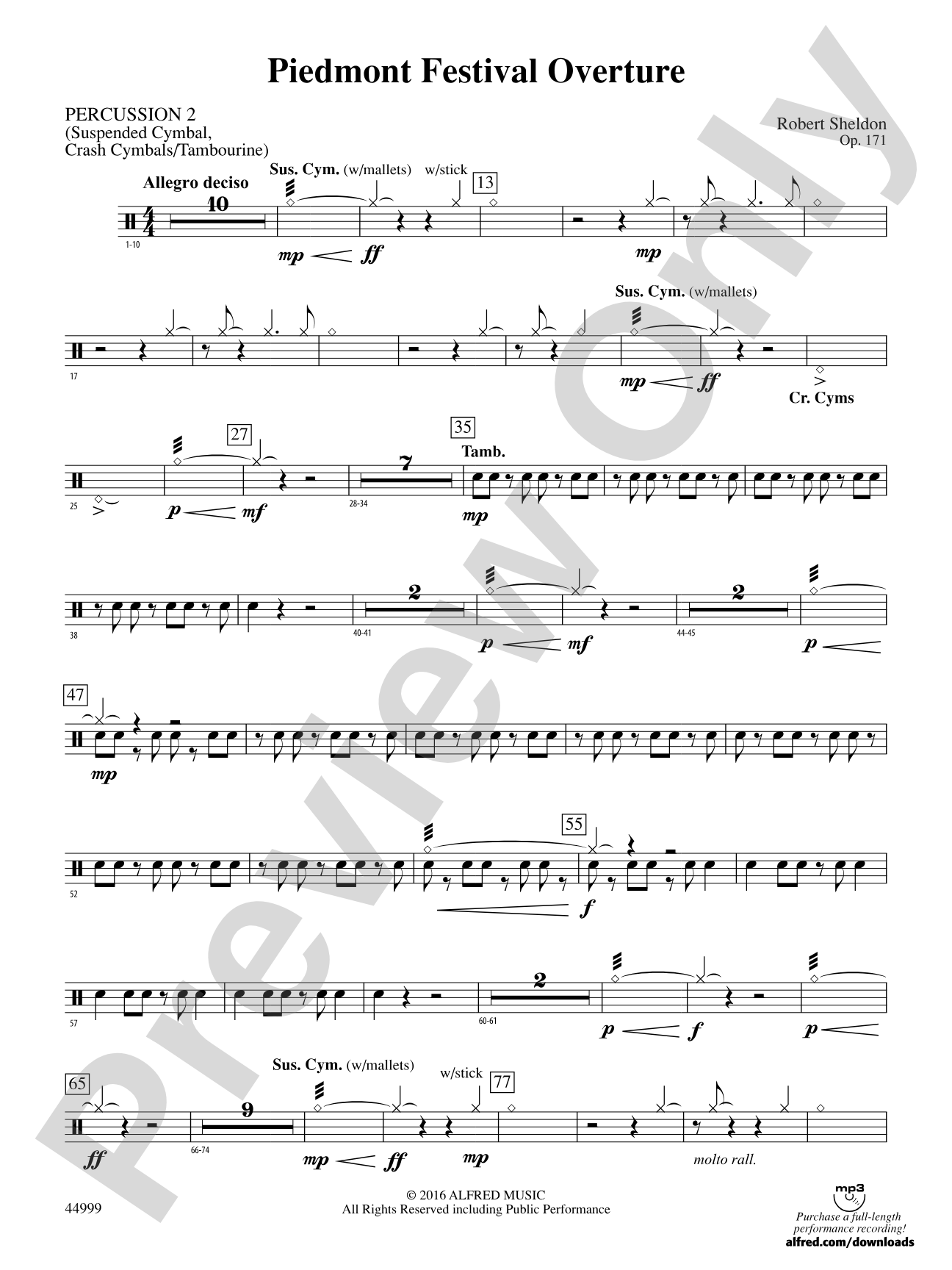 Piedmont Festival Overture: 2nd Percussion