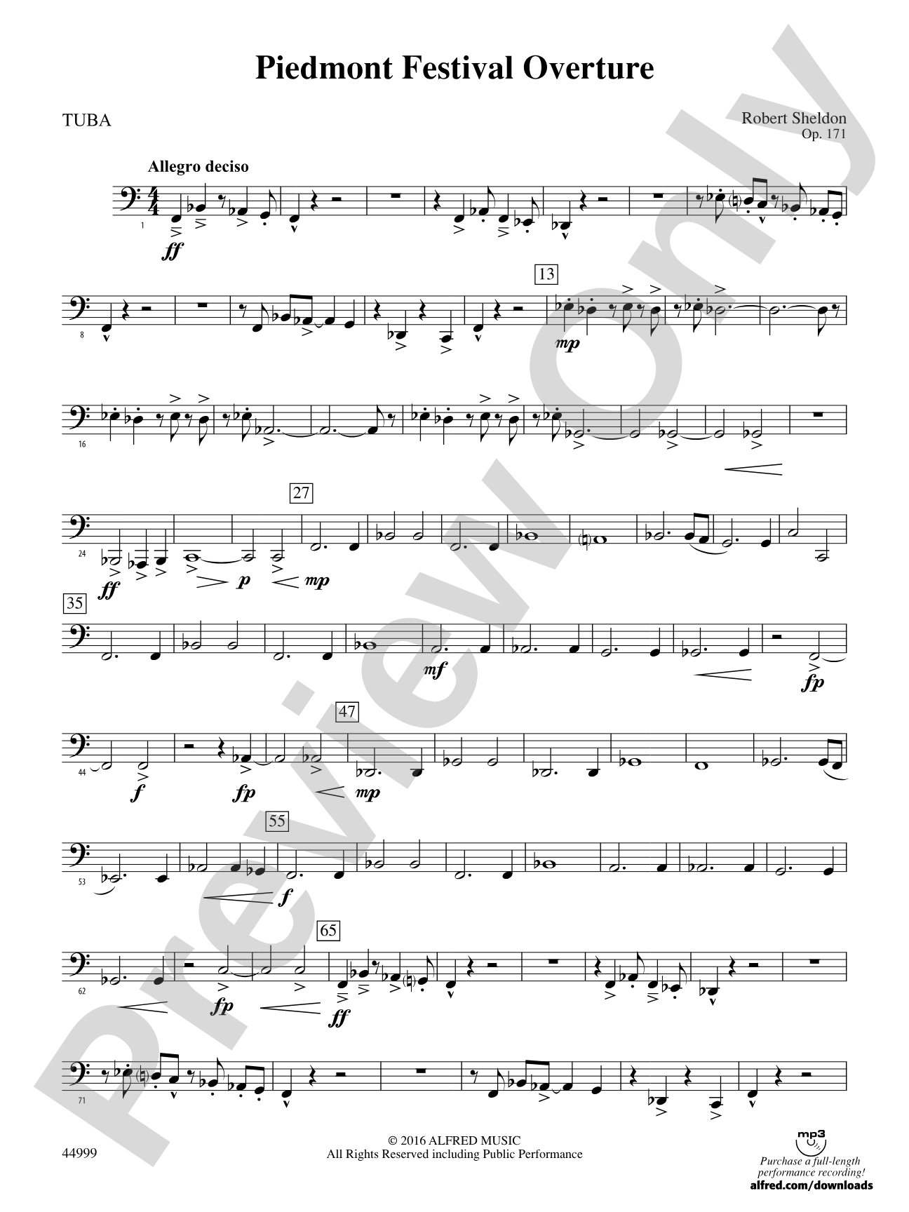 Piedmont Festival Overture: Tuba