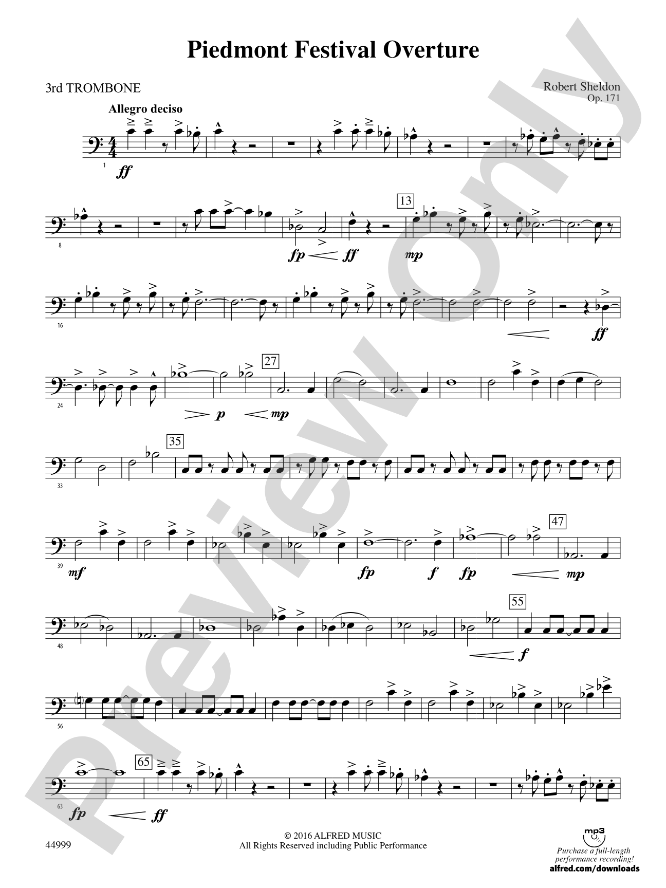 Piedmont Festival Overture: 3rd Trombone