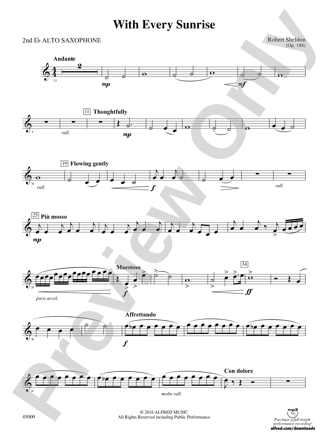 With Every Sunrise: 2nd E-flat Alto Saxophone
