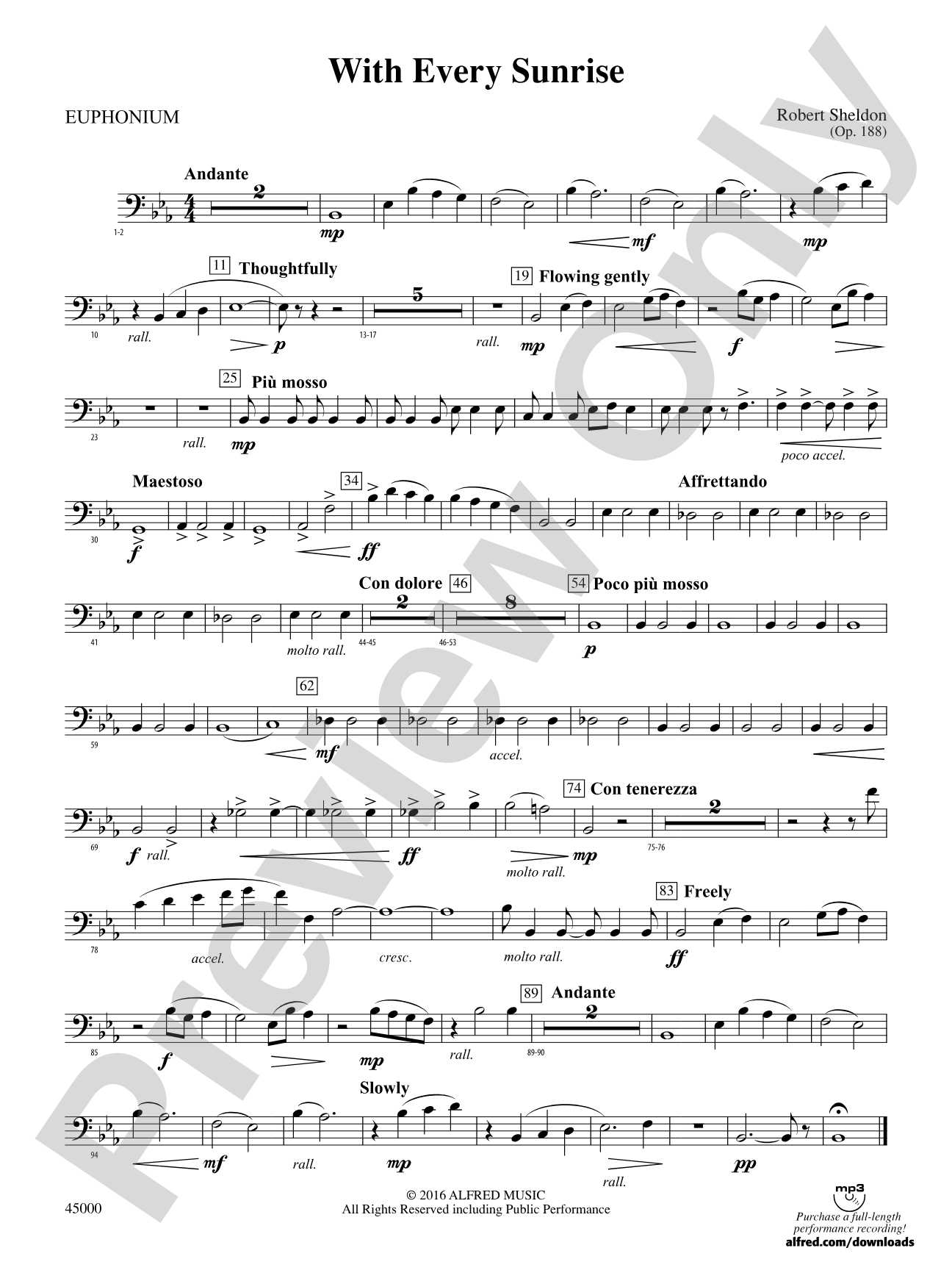 With Every Sunrise: Baritone B.C. | Digital Sheet Music Download