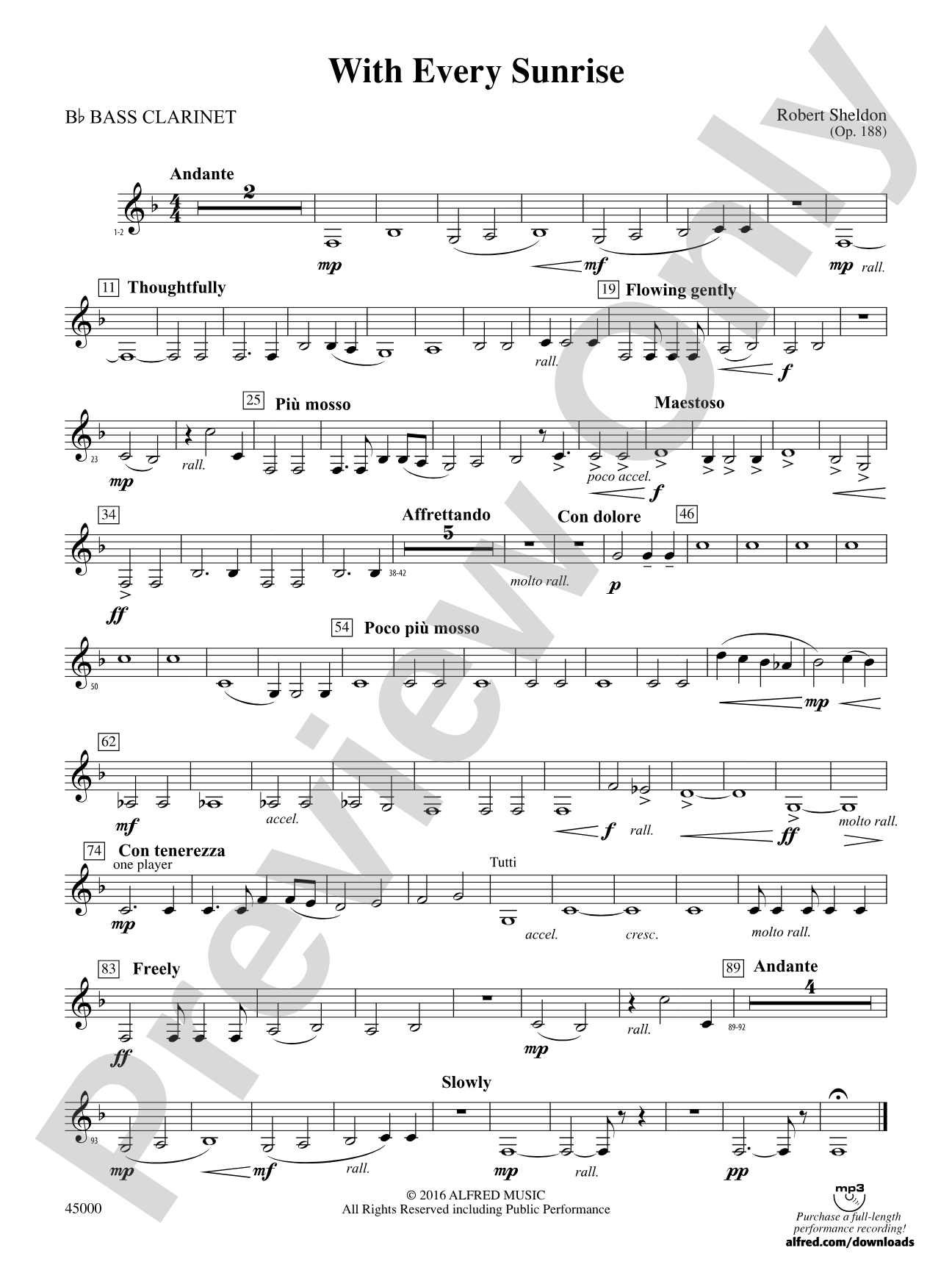 With Every Sunrise: B-flat Bass Clarinet