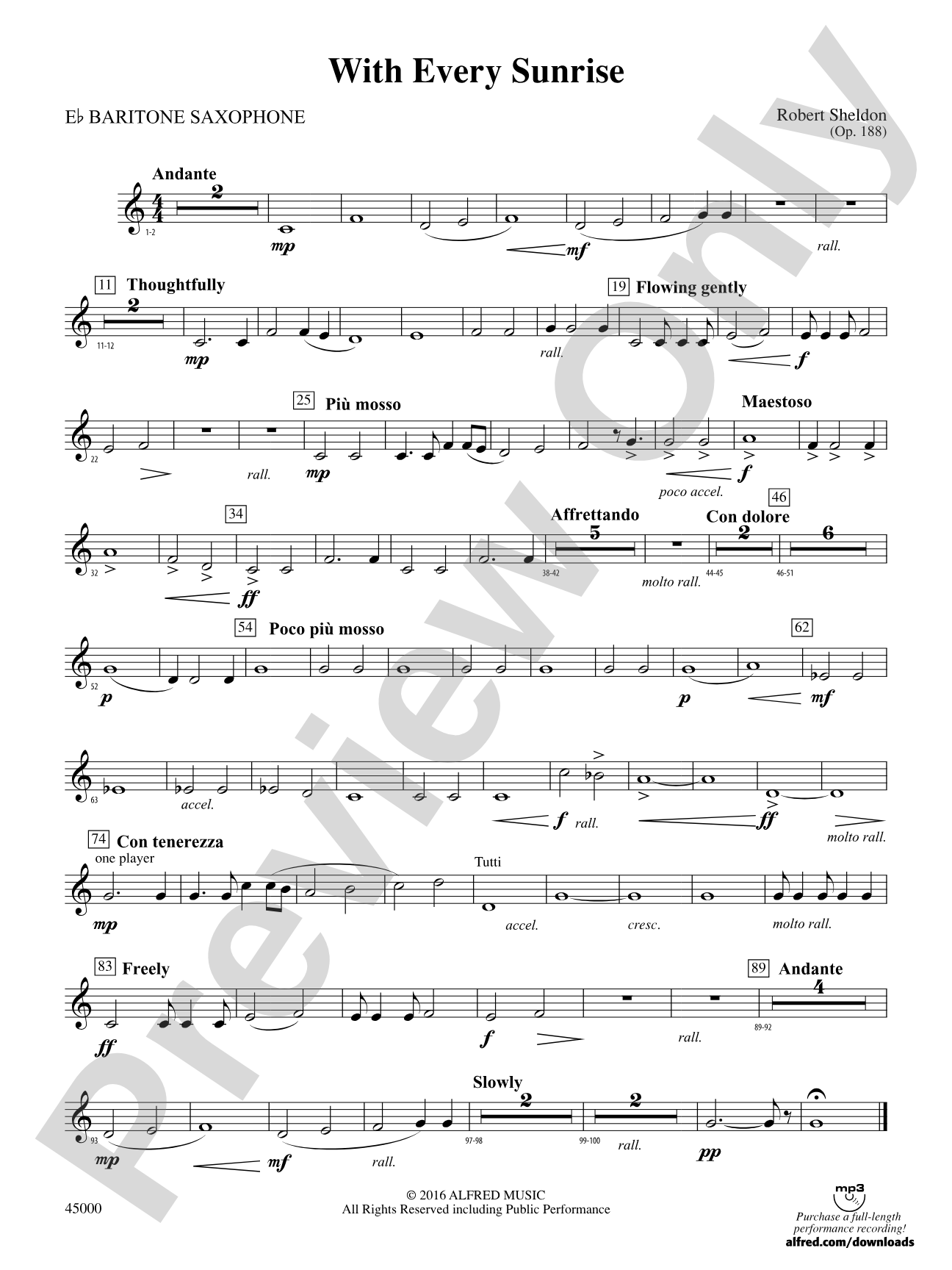 With Every Sunrise: E-flat Baritone Saxophone