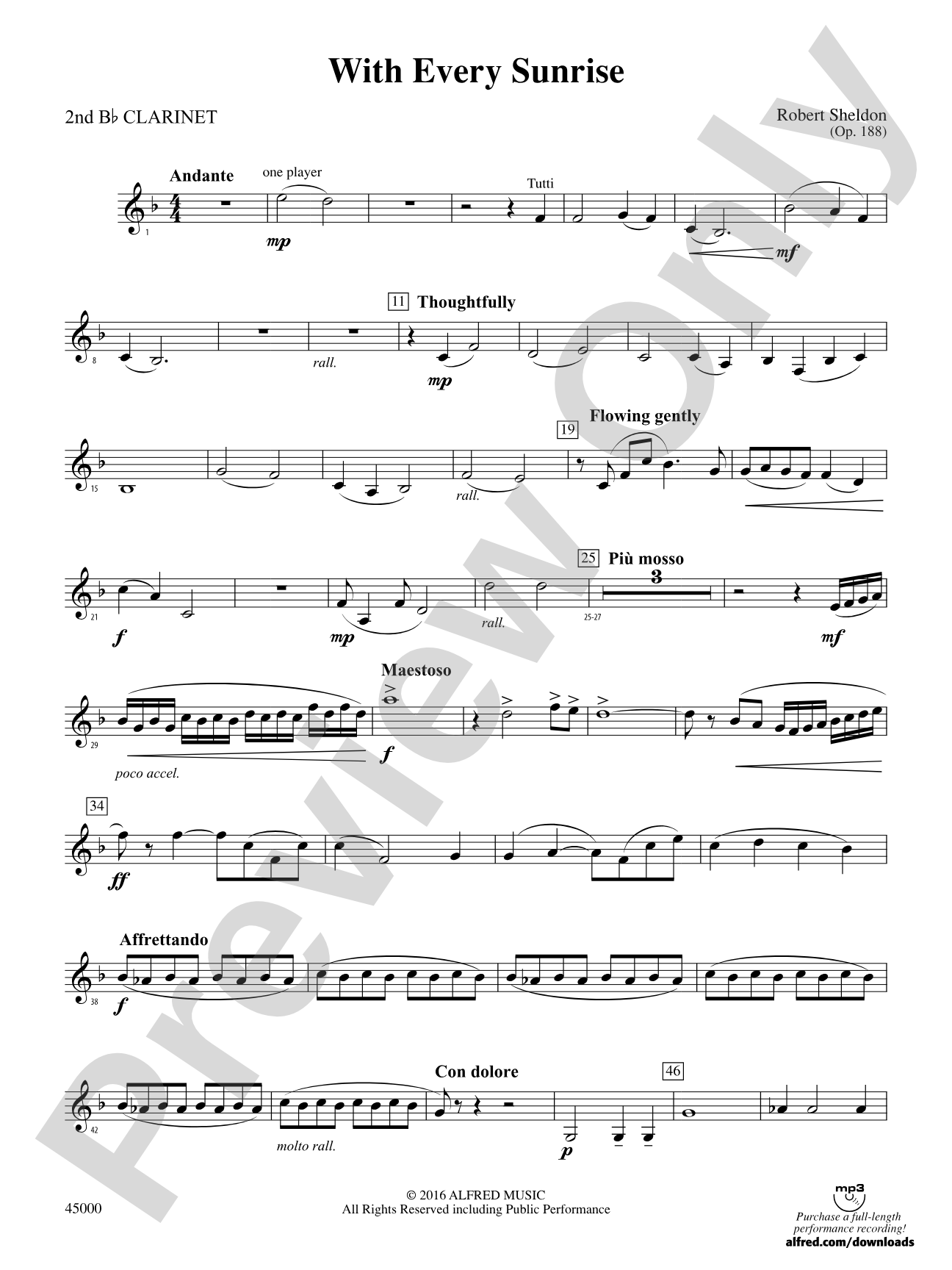 With Every Sunrise: 2nd B-flat Clarinet