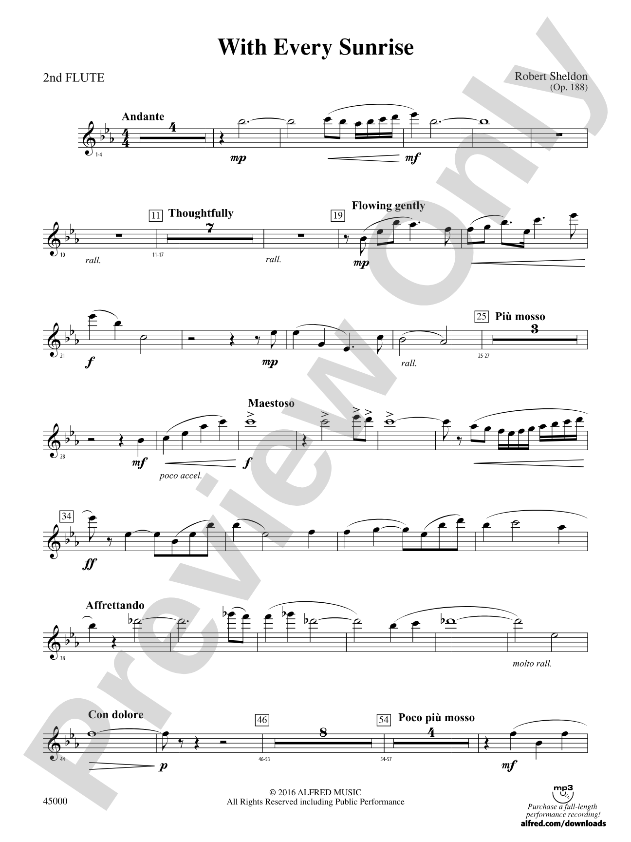 With Every Sunrise: 2nd Flute