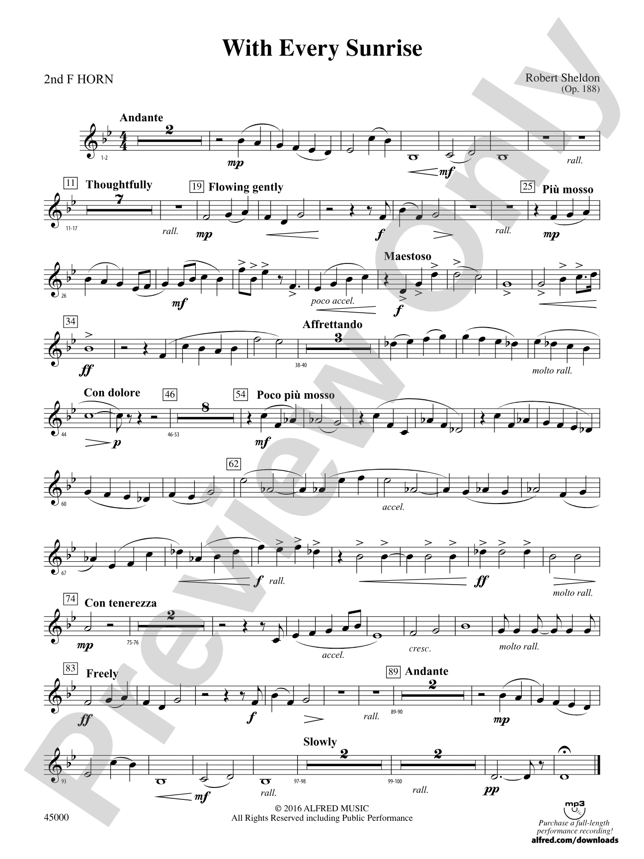 With Every Sunrise: 2nd F Horn