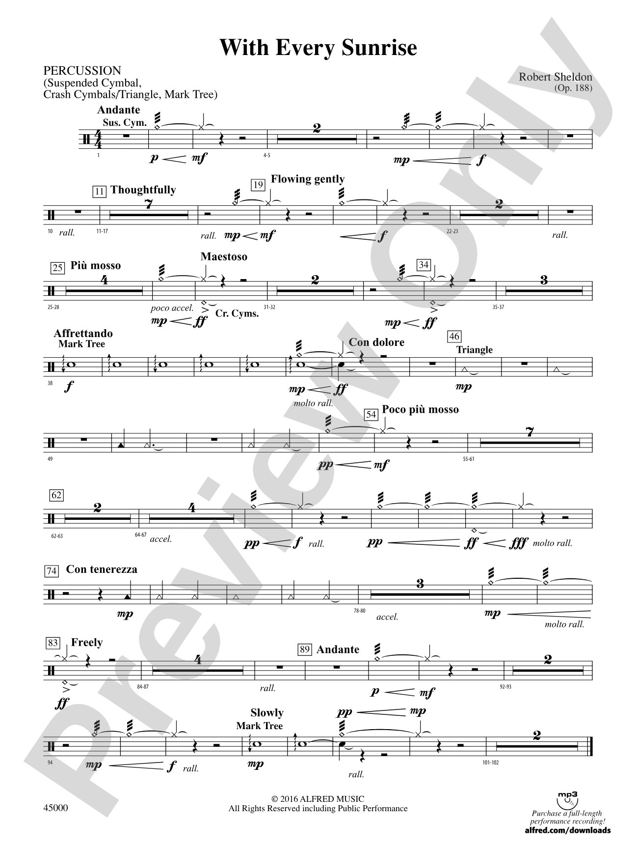 With Every Sunrise: 1st Percussion