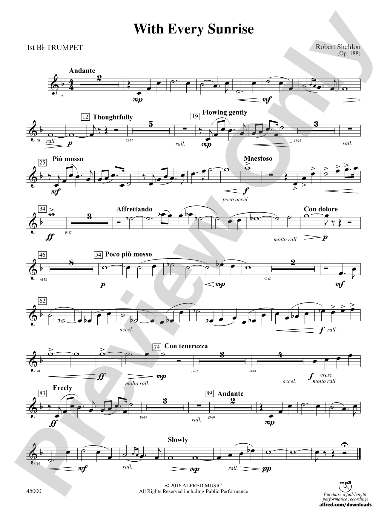 With Every Sunrise: 1st B-flat Trumpet