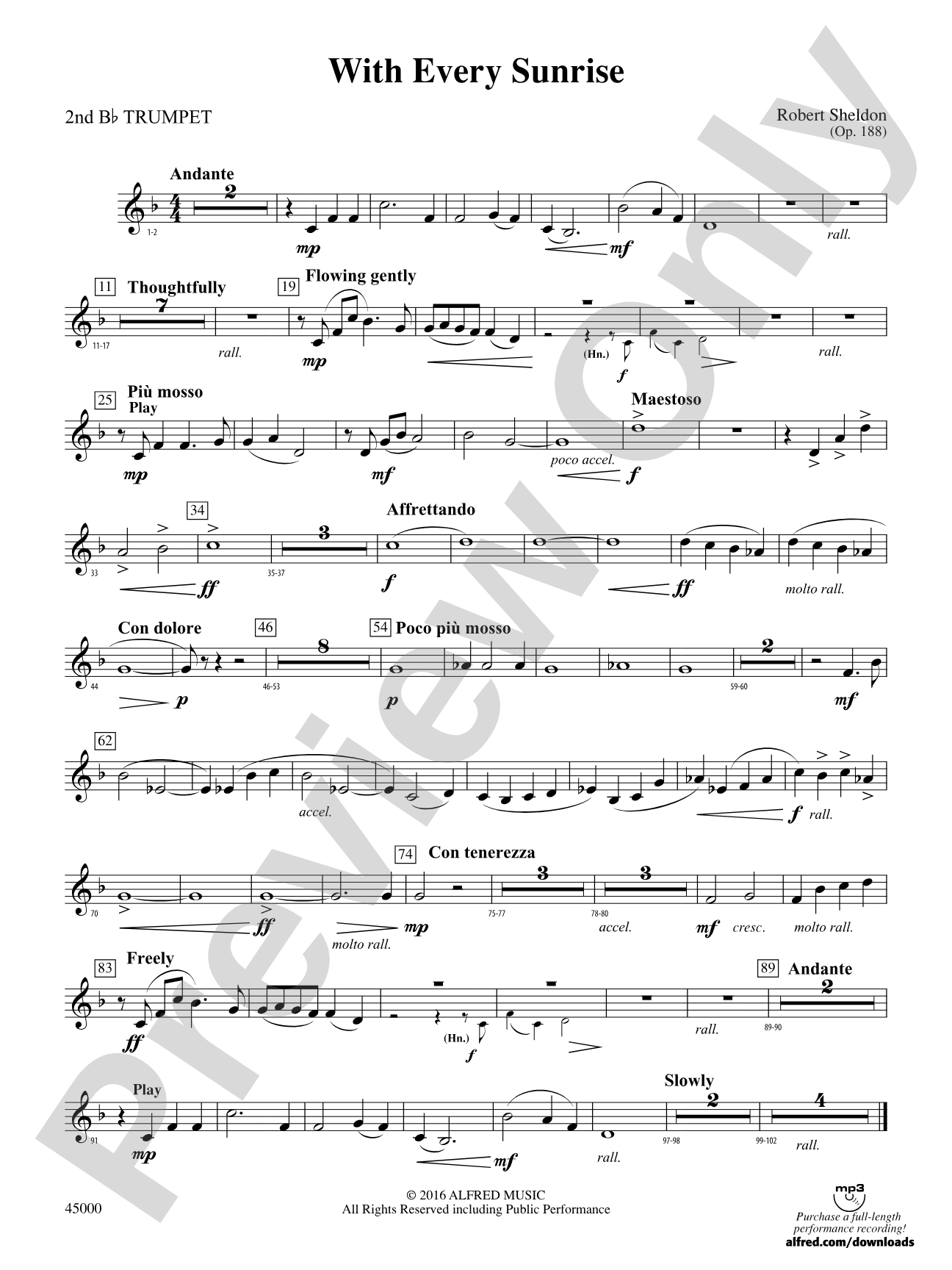 With Every Sunrise: 2nd B-flat Trumpet
