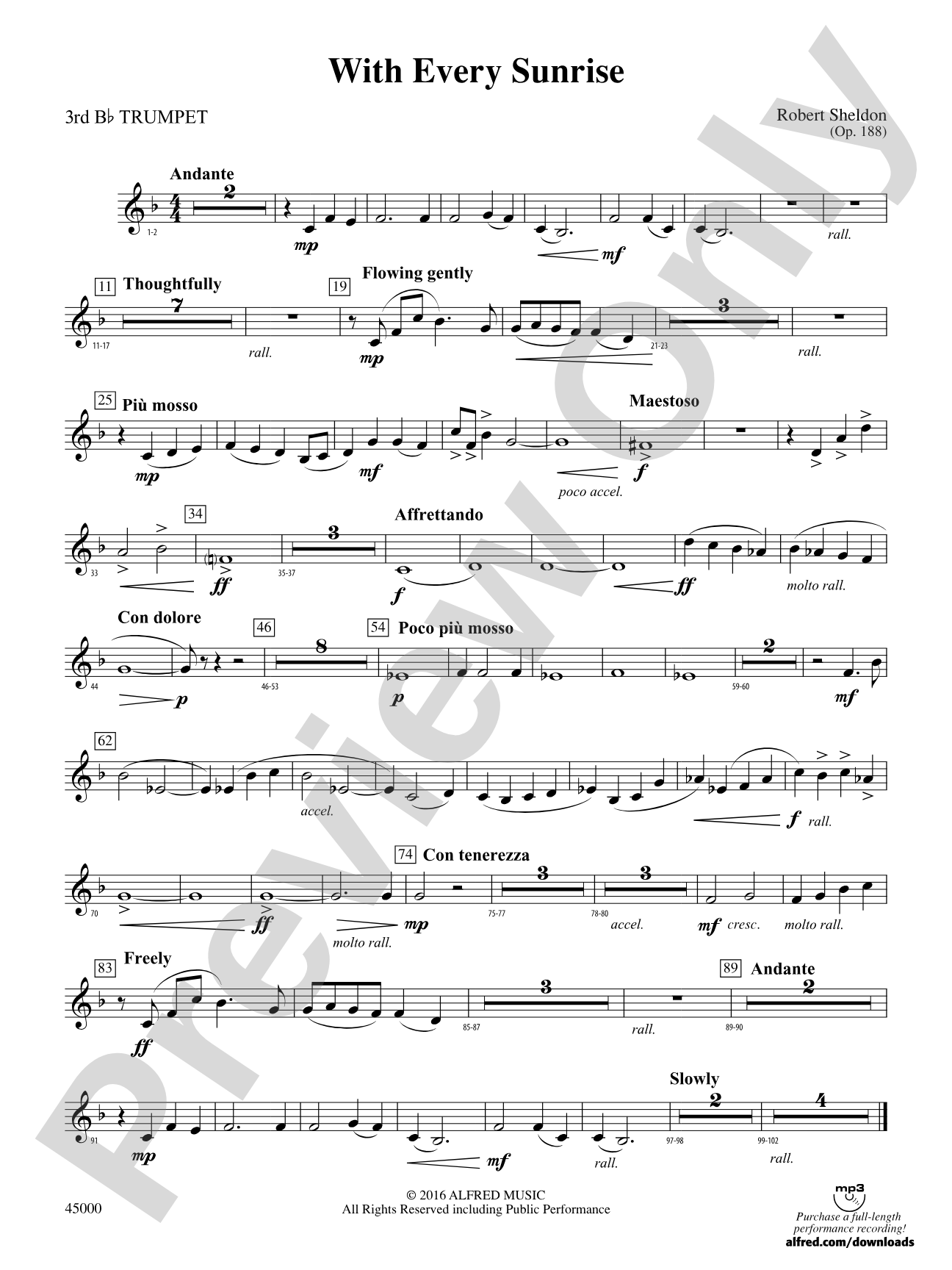 With Every Sunrise: 3rd B-flat Trumpet
