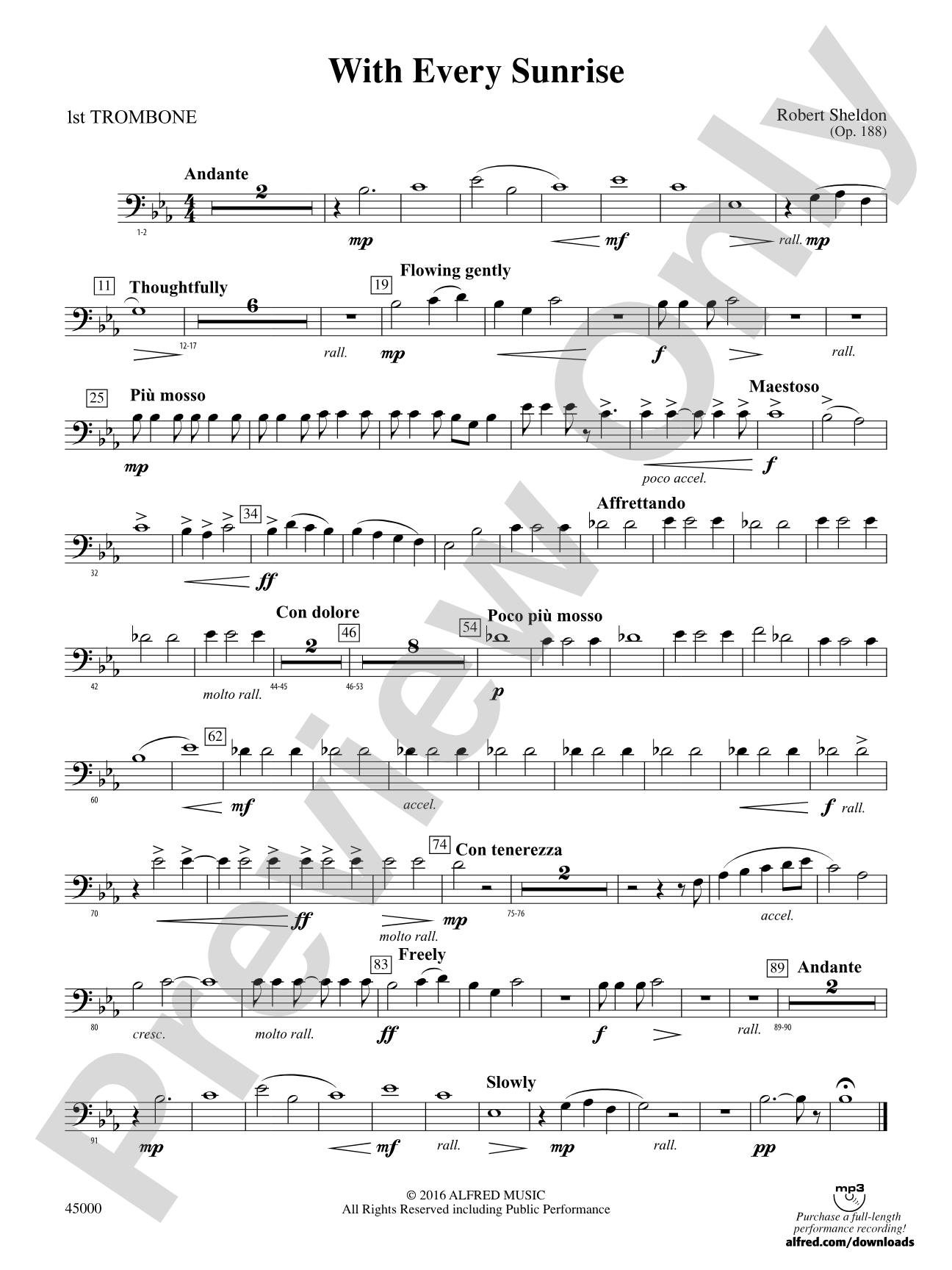 With Every Sunrise: 1st Trombone