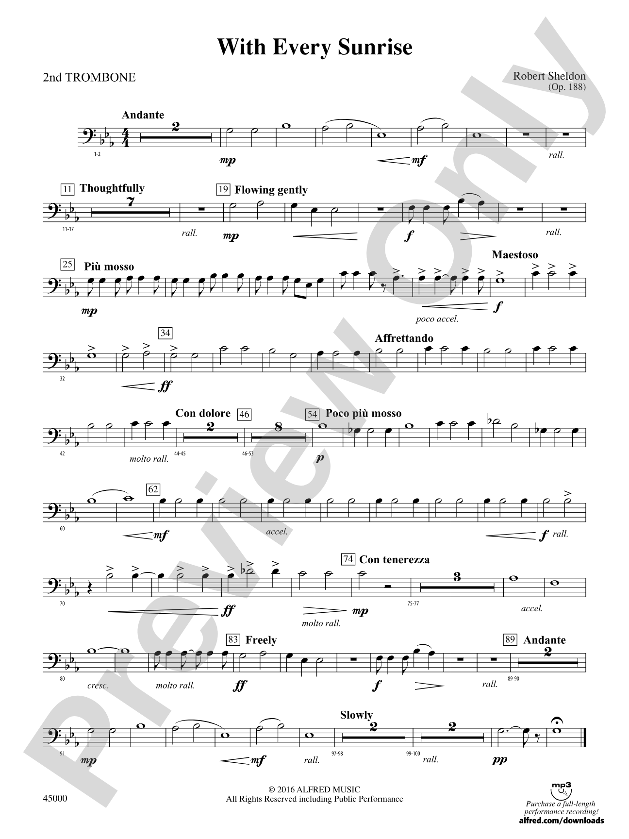 With Every Sunrise: 2nd Trombone