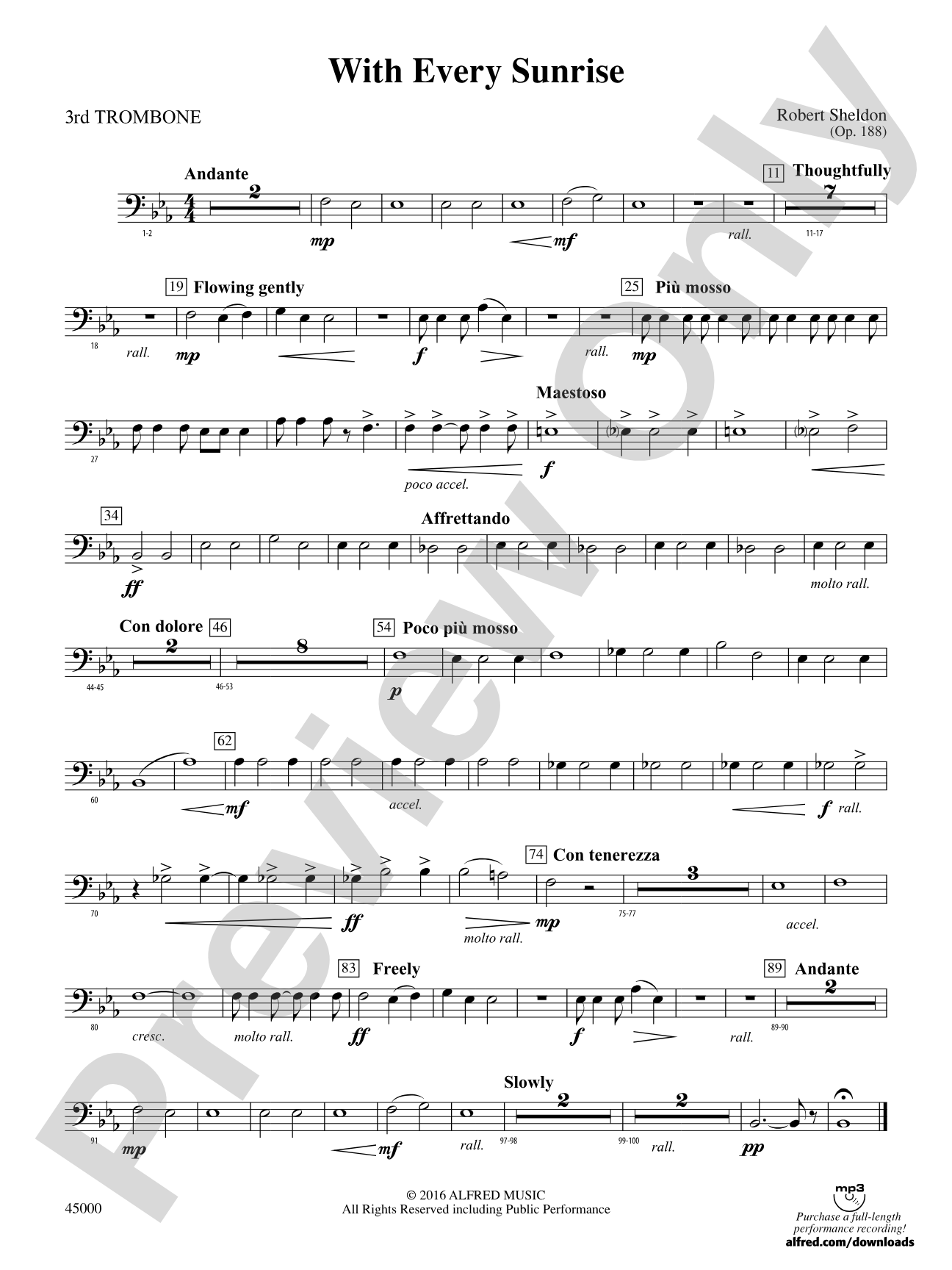 With Every Sunrise: 3rd Trombone