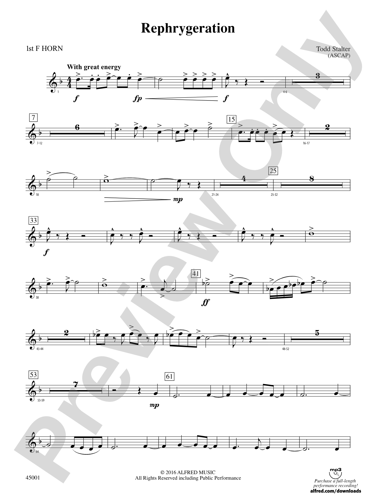 Rephrygeration: 1st F Horn