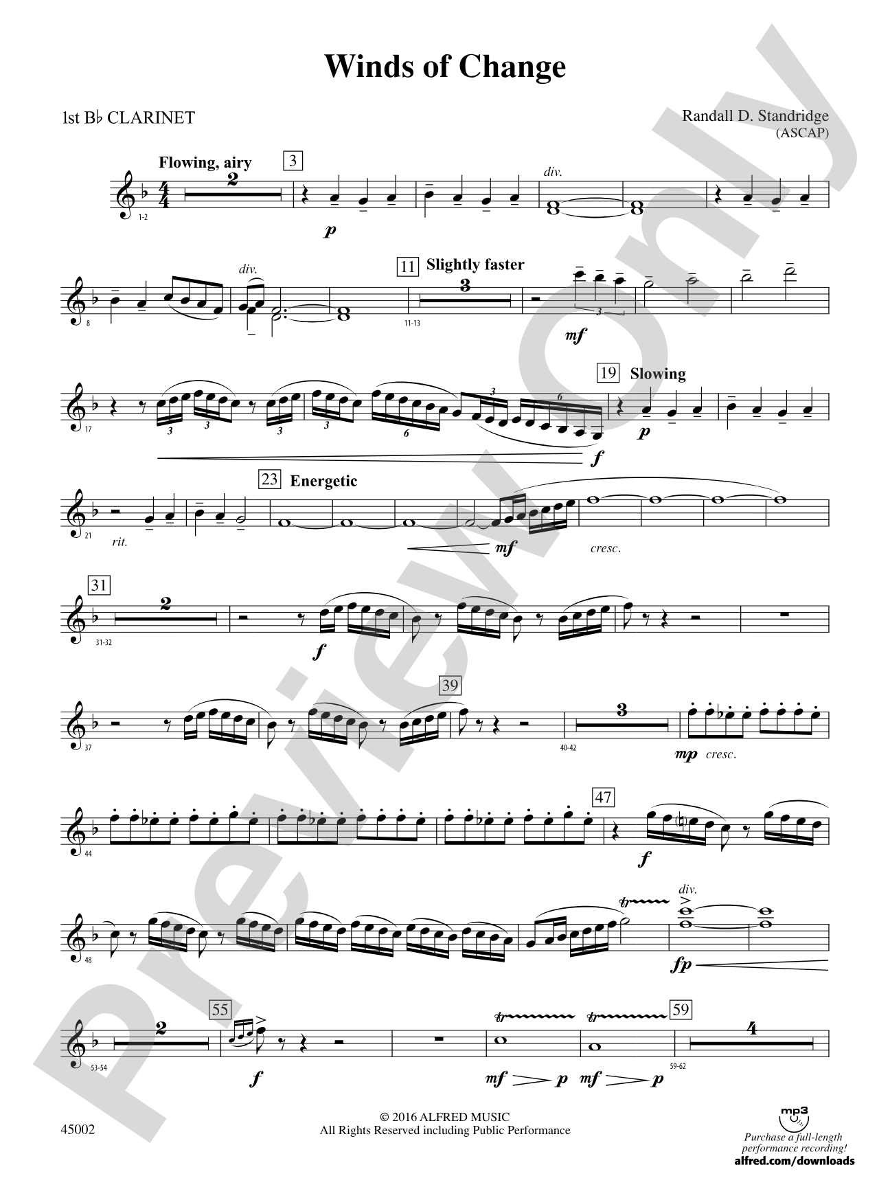 Winds of Change: 1st B-flat Clarinet