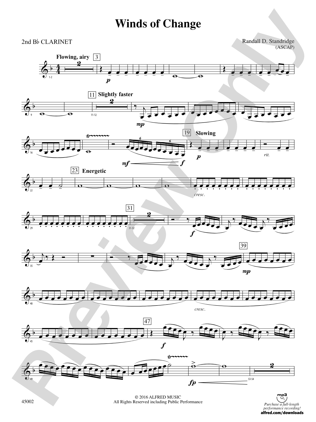 Winds of Change: 2nd B-flat Clarinet