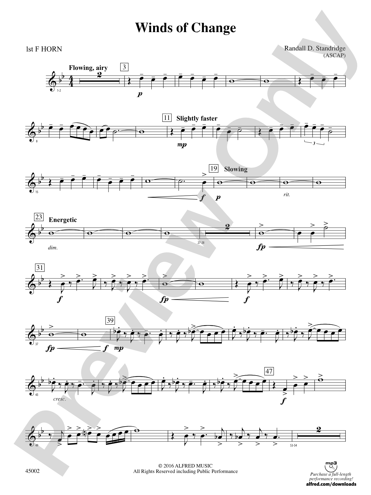 Winds of Change: 1st F Horn