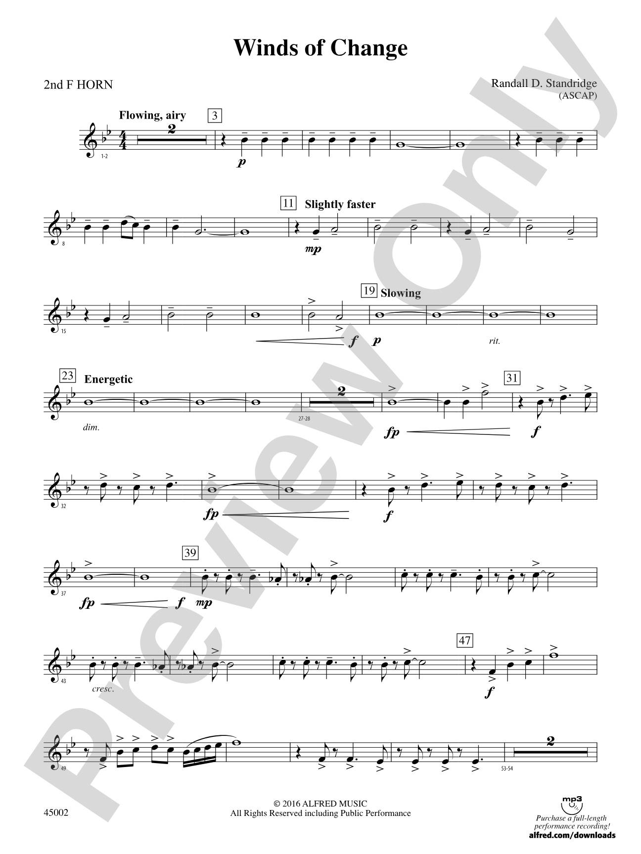 Winds of Change: 2nd F Horn