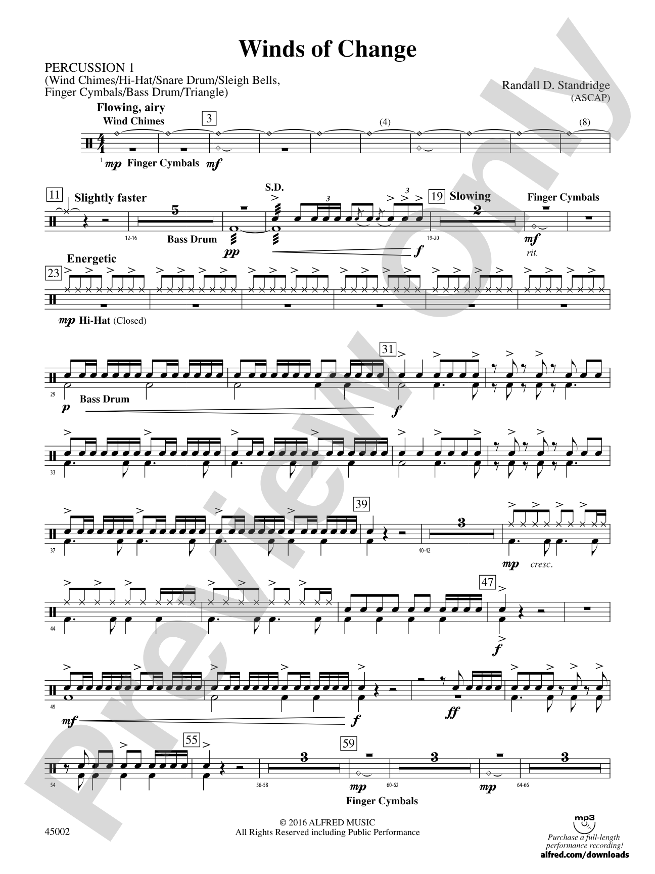 Winds of Change: 1st Percussion