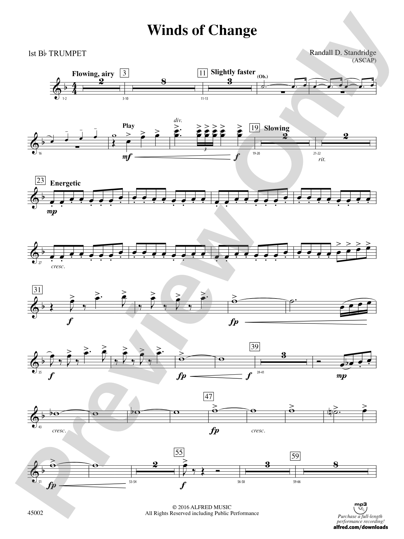 Winds of Change: 1st B-flat Trumpet