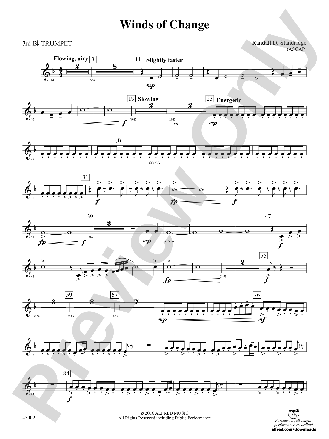 Winds of Change: 3rd B-flat Trumpet