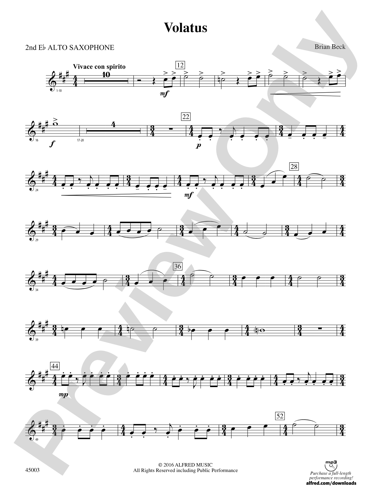 Volatus: 2nd E-flat Alto Saxophone