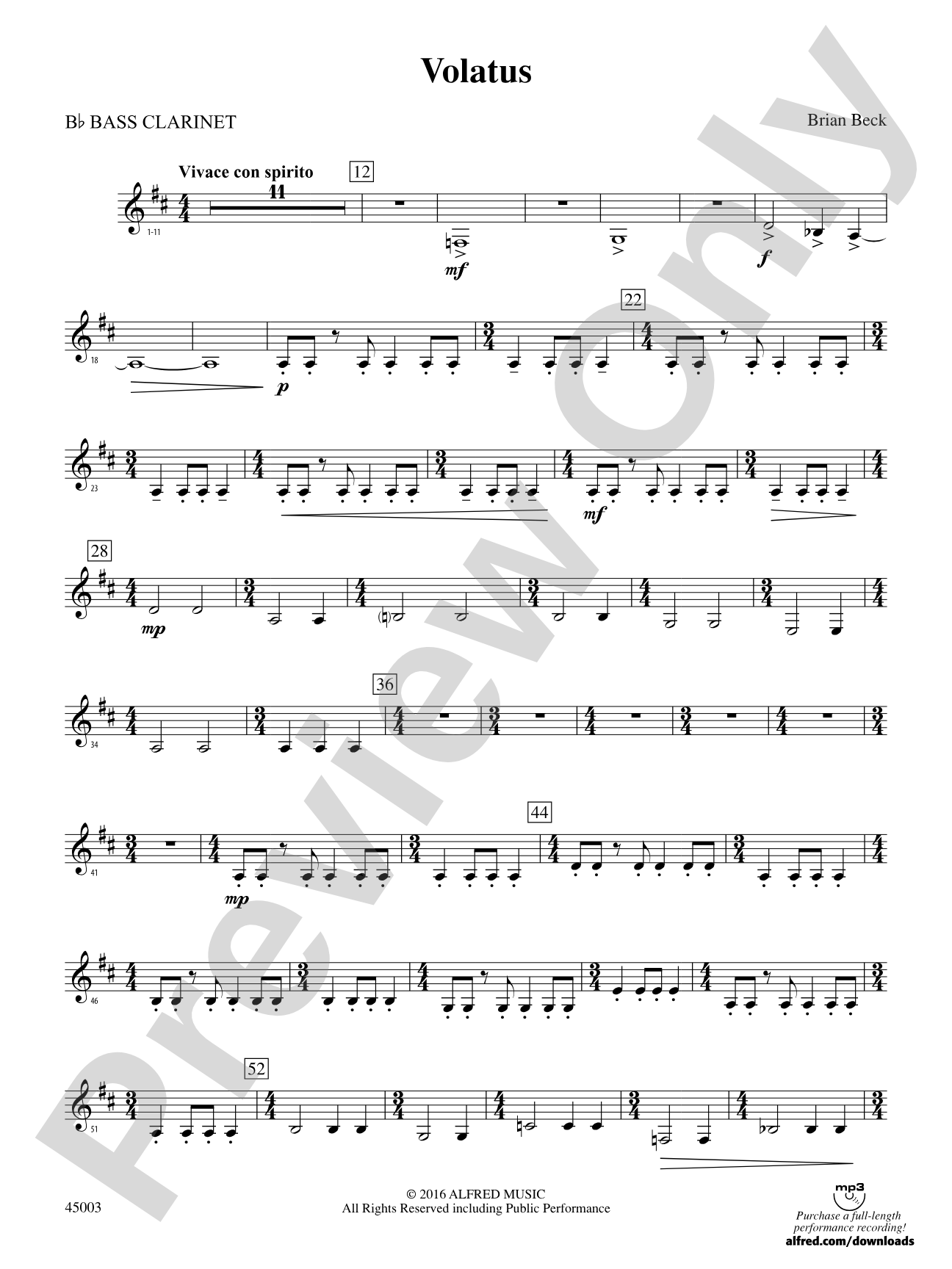 Volatus: B-flat Bass Clarinet